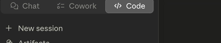 The Chat / Cowork mode selector at the top of the Claude Desktop app.