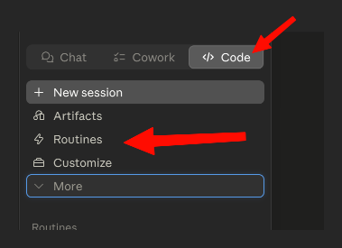 The Claude Desktop sidebar with Scheduled / Routines highlighted.